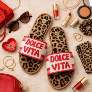 leopard panter slippers dames dolce vita tekstband by jeanny