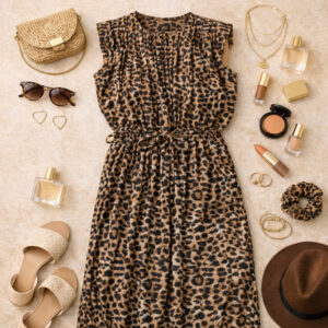 summer dress elba panterprint maxi jurk dames by jeanny