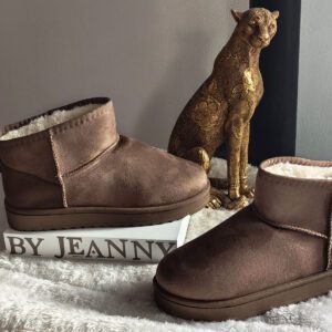 Boot Cozy Taupe – dames pantoffellaarsjes met zachte voering en platformzool, korte schacht, maat 37 t/m 41.