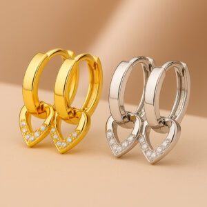 Hart Oorbellen met Strass