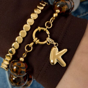 Letterbedel LILLI JUNE van roestvrij staal persoonlijke sieraden By Jeanny