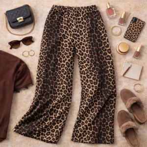 Leopard Panterprint joggingsbroek met stretch, relaxed fit en stoere uitstraling – By Jeanny